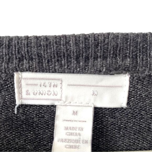 14th & Union Charcoal Gray V-Neck Sweater | Medium - Picture 2 of 4